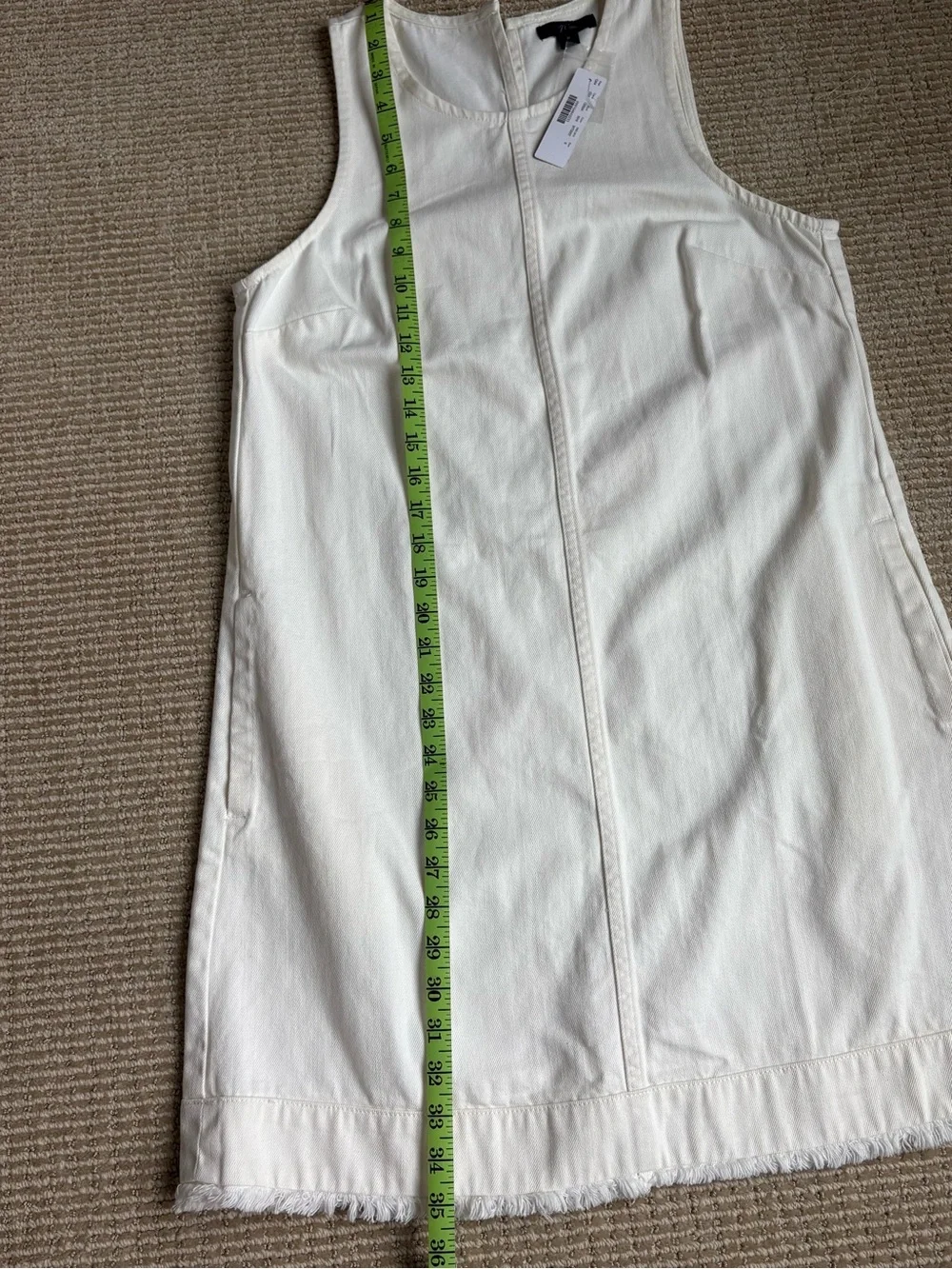 J Crew Denim dress with distressed hem with tags.